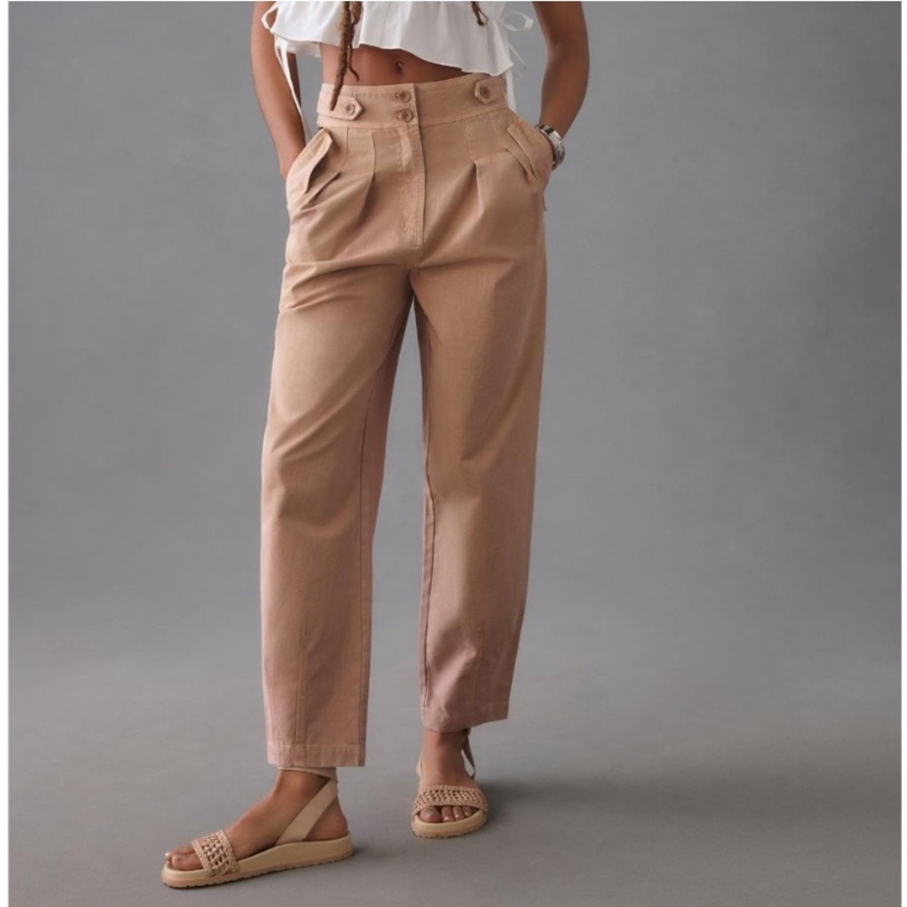 NWT Anthropologie Moon River Pleated High-Rise Trousers Mauve - Large
